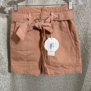 Adriano Goldschmied Women's Kai Paperbag Waist Tan Shorts, Size 24 (inches)